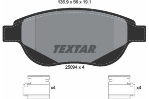 Textar Σετ τακάκια, Δισκόφρενα - 2509401