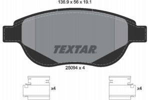 Textar Σετ τακάκια, Δισκόφρενα - 2509401