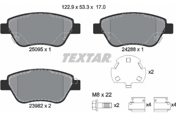 Textar Σετ τακάκια, Δισκόφρενα - 2509501