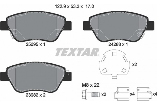 Textar Σετ τακάκια, Δισκόφρενα - 2509501 Textar Σετ τακάκια, Δισκόφρενα - 2509501