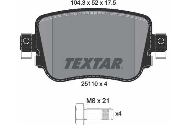 Textar Σετ τακάκια, Δισκόφρενα - 2511001