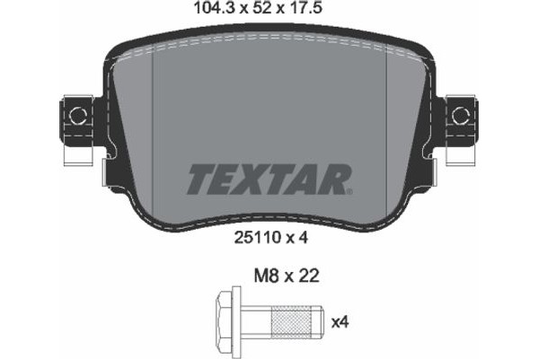 Textar Σετ τακάκια, Δισκόφρενα - 2511003