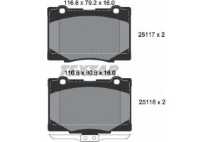 Textar Σετ τακάκια, Δισκόφρενα - 2511701