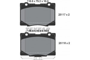 Textar Σετ τακάκια, Δισκόφρενα - 2511701