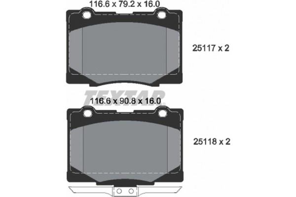 Textar Σετ τακάκια, Δισκόφρενα - 2511701 Textar Σετ τακάκια, Δισκόφρενα - 2511701