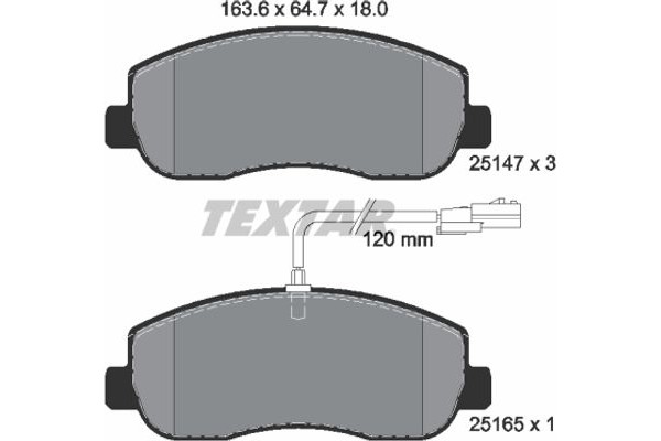 Textar Σετ τακάκια, Δισκόφρενα - 2514701