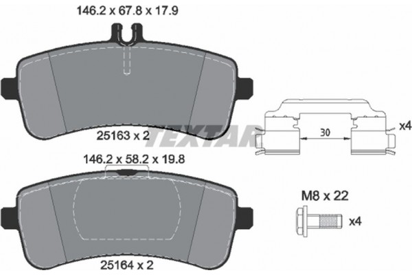 Textar Σετ τακάκια, Δισκόφρενα - 2516301 Textar Σετ τακάκια, Δισκόφρενα - 2516301