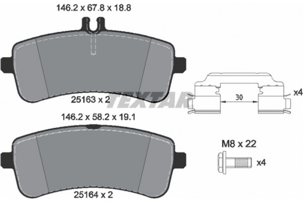 Textar Σετ τακάκια, Δισκόφρενα - 2516302 Textar Σετ τακάκια, Δισκόφρενα - 2516302
