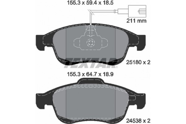 Textar Σετ τακάκια, Δισκόφρενα - 2518001 Textar Σετ τακάκια, Δισκόφρενα - 2518001