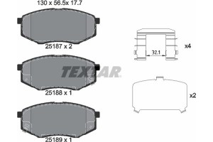 Textar Σετ τακάκια, Δισκόφρενα - 2518701