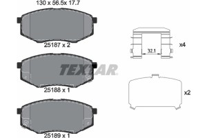 Textar Σετ τακάκια, Δισκόφρενα - 2518701