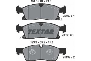 Textar Σετ τακάκια, Δισκόφρενα - 2519001