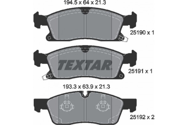 Textar Σετ τακάκια, Δισκόφρενα - 2519001 Textar Σετ τακάκια, Δισκόφρενα - 2519001