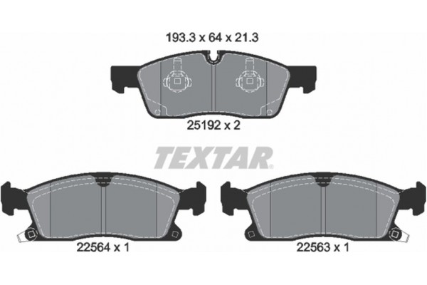 Textar Σετ τακάκια, Δισκόφρενα - 2519207 Textar Σετ τακάκια, Δισκόφρενα - 2519207