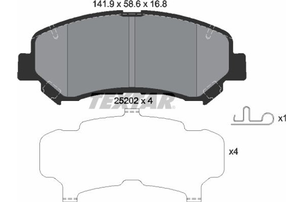 Textar Σετ τακάκια, Δισκόφρενα - 2520201