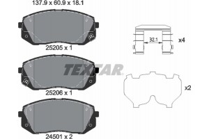 Textar Σετ τακάκια, Δισκόφρενα - 2520504