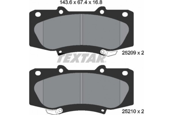 Textar Σετ τακάκια, Δισκόφρενα - 2520901