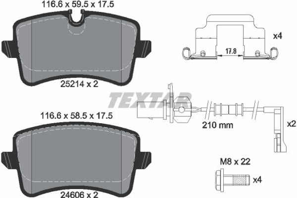 Textar Σετ τακάκια, Δισκόφρενα - 2521402