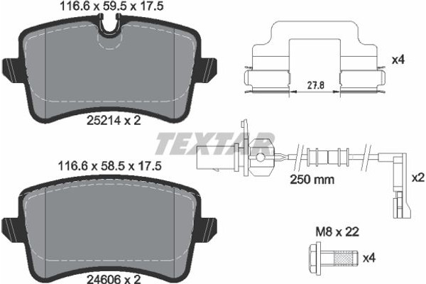 Textar Σετ τακάκια, Δισκόφρενα - 2521404