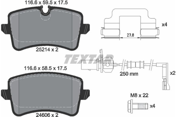 Textar Σετ τακάκια, Δισκόφρενα - 2521404 Textar Σετ τακάκια, Δισκόφρενα - 2521404