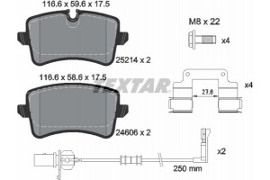 Textar Σετ τακάκια, Δισκόφρενα - 2521405