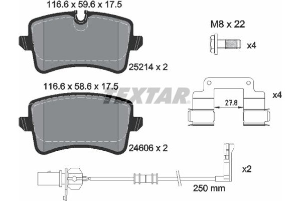 Textar Σετ τακάκια, Δισκόφρενα - 2521405