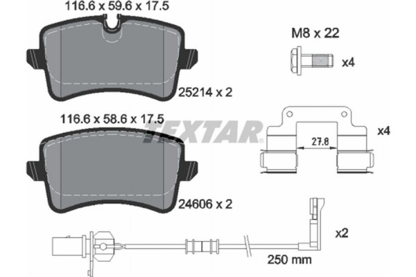 Textar Σετ τακάκια, Δισκόφρενα - 2521405