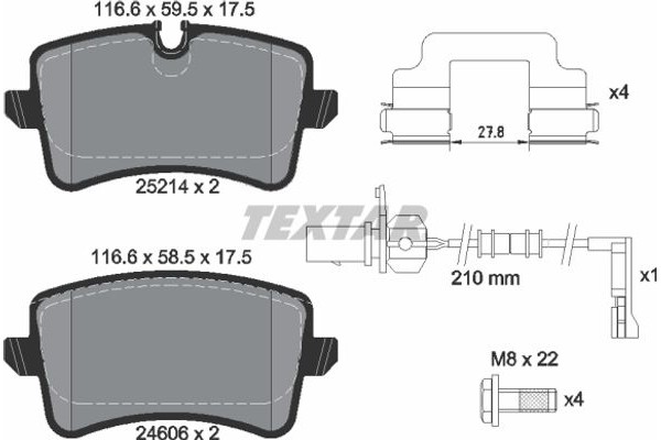 Textar Σετ τακάκια, Δισκόφρενα - 2521413