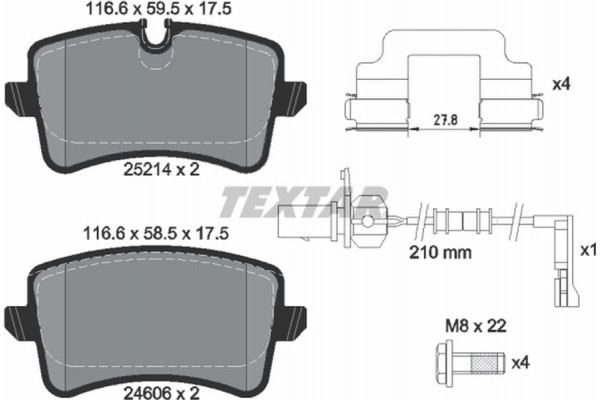 Textar Σετ τακάκια, Δισκόφρενα - 2521413