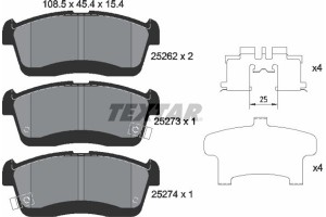 Textar Σετ τακάκια, Δισκόφρενα - 2526201