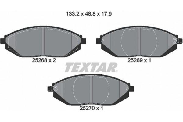 Textar Σετ τακάκια, Δισκόφρενα - 2526801