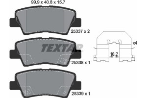 Textar Σετ τακάκια, Δισκόφρενα - 2533701