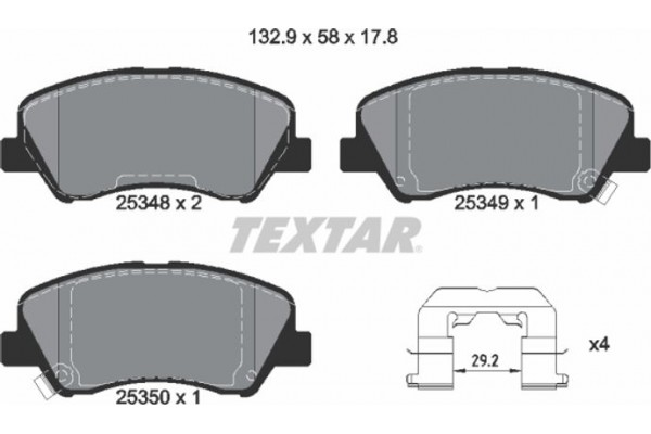 Textar Σετ τακάκια, Δισκόφρενα - 2534801