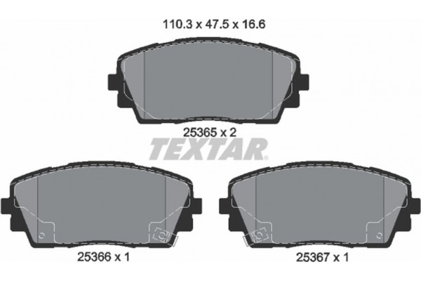 Textar Σετ τακάκια, Δισκόφρενα - 2536501 Textar Σετ τακάκια, Δισκόφρενα - 2536501