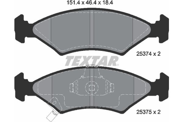 Textar Σετ τακάκια, Δισκόφρενα - 2537401