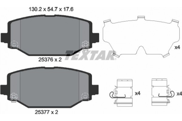 Textar Σετ τακάκια, Δισκόφρενα - 2537601