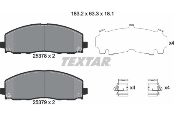 Textar Σετ τακάκια, Δισκόφρενα - 2537801