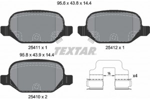 Textar Σετ τακάκια, Δισκόφρενα - 2541101