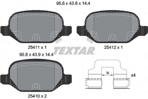 Textar Σετ τακάκια, Δισκόφρενα - 2541101