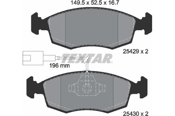 Textar Σετ τακάκια, Δισκόφρενα - 2542901