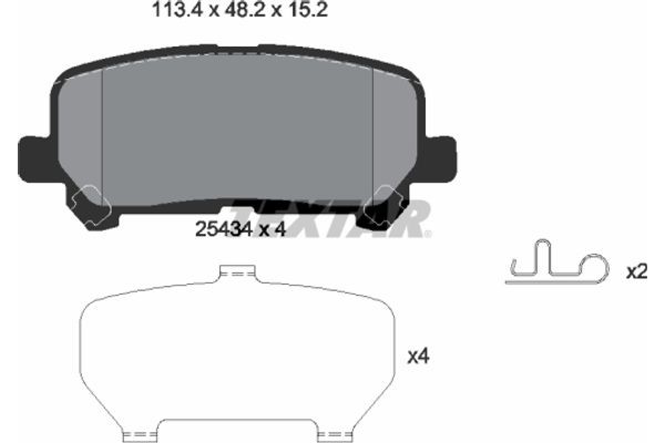 Textar Σετ τακάκια, Δισκόφρενα - 2543401