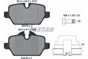 Textar Σετ τακάκια, Δισκόφρενα - 2547801