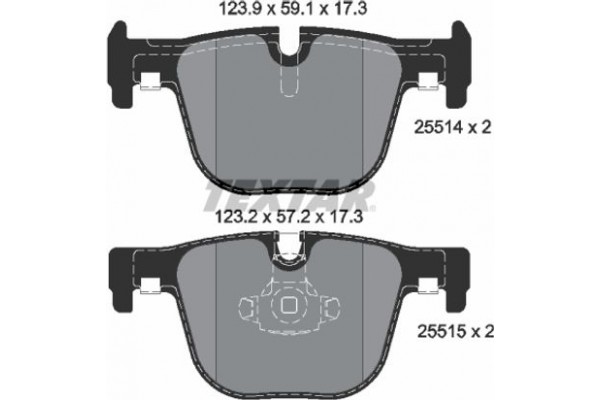 Textar Σετ τακάκια, Δισκόφρενα - 2551401