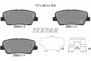 Textar Σετ τακάκια, Δισκόφρενα - 2552001