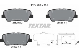 Textar Σετ τακάκια, Δισκόφρενα - 2552003