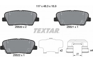 Textar Σετ τακάκια, Δισκόφρενα - 2552008