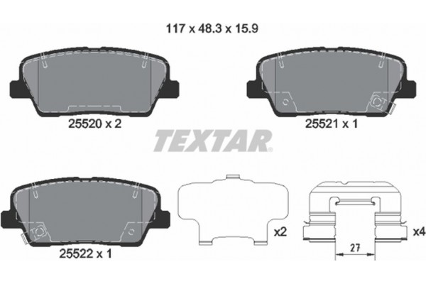 Textar Σετ τακάκια, Δισκόφρενα - 2552008 Textar Σετ τακάκια, Δισκόφρενα - 2552008