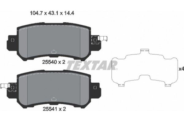 Textar Σετ τακάκια, Δισκόφρενα - 2554001