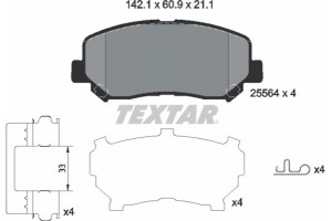 Textar Σετ τακάκια, Δισκόφρενα - 2556403