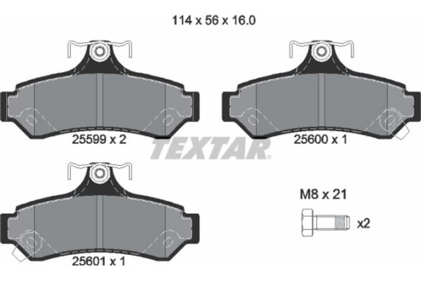 Textar Σετ τακάκια, Δισκόφρενα - 2559901